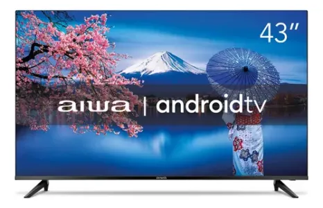 Smart TV 43" AIWA Full HD Android Borda Ultrafina, AWS-TV-43-BL-02-A (Preto)   