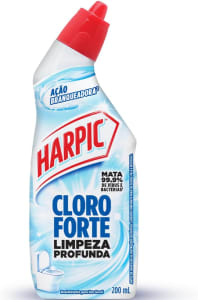 4 Unidades — Harpic Desinfetante Sanitário Líquido Power Plus Desodorizador 200Ml Preto