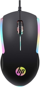 HP - Mouse Gamer USB M160 Preto - Sensor Óptico Ambidestro Resoluções até 1000 DPI e Iluminação Multicolor - 7ZZ79AA