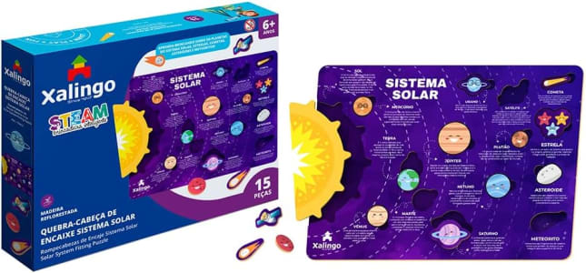 Steam Quebra-Cabeça Educativo Encaixe Sistema Solar Xalingo