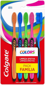 Kit Família Escova De Dente 5 Unidades Colors - Colgate