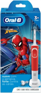 Escova Elétrica Oral-B Spiderman 1 Unidade, Cor: Vermelho