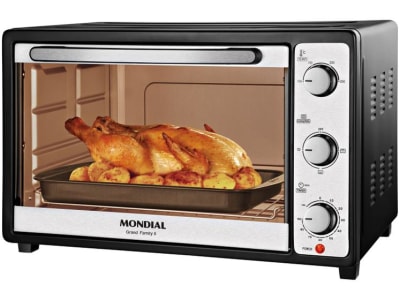 Forno Elétrico de Bancada Mondial com Timer - 52L Preto e Prata Grand Family II FR-52 - Forno Elétrico - Magazine {{route.pmdStoreName}}Logo LuLogo Magalu