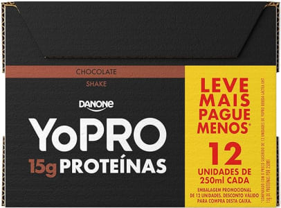 Pack Yopro Bebida Láctea Uht Chocolate 15G de Proteínas 250ml -12 Unidades