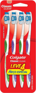 2 Pacotes — Escova de Dente Colgate Classic Clean Macia - 4 Unidades