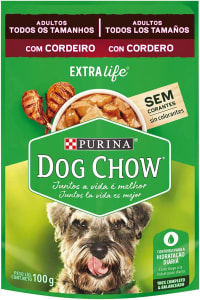 15 Unidades - NESTLÉ PURINA DOG CHOW Ração Úmida para Cães Adultos Cordeiro ao Molho 100g 