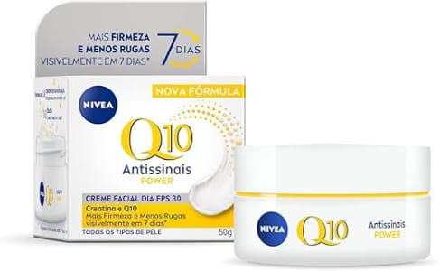 NIVEA Creme Facial Antissinais Q10 Power Dia FPS 30 50g - Reduz rugas e linhas de expressão hidrata intensamente e é a