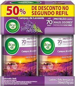 Aromatizador Bom Ar Spray Automático Freshmatic Campos de Lavanda - 2 Unidades