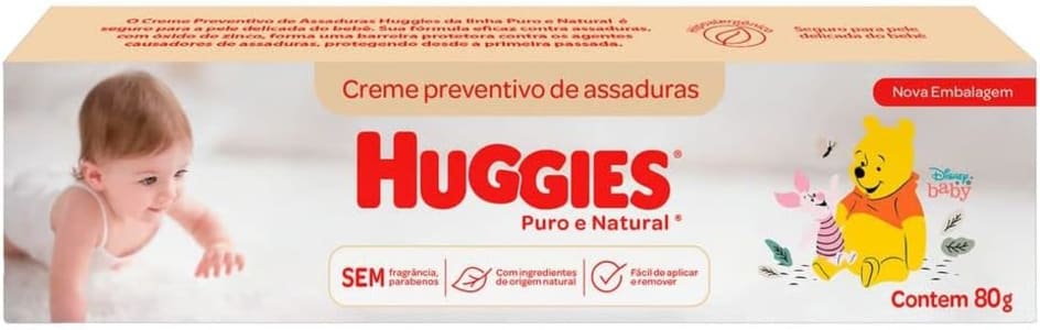 HUGGIES Creme Preventivo De Assaduras Huggies Puro E Natural - 80G