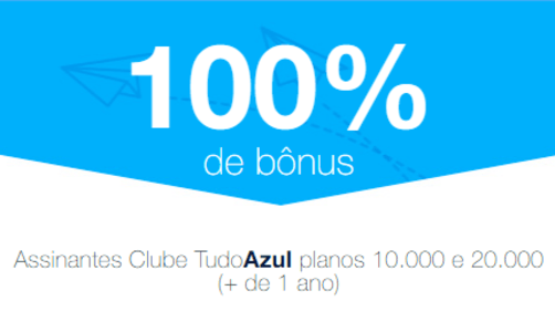 Transfira da CAIXA para o TudoAzul com até 100% de Bônus! 