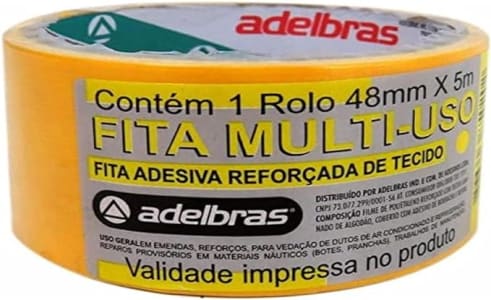 Fita Silver Tape Adelbrás Amarela Rolo de 48mmx5m