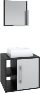 Gabinete para Banheiro com Cuba Q32 e Espelheira Soft 50cm - Compace