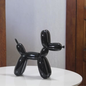 Escultura Cachorro Em Poliresina, 28 x 9 x 24 cm - Mart (Preto)