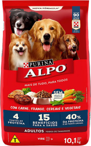NESTLÉ PURINA ALPO Ração Seca Para Cães Receitas Caseiras Carne Grelhada Com Vegetais 10,1kg