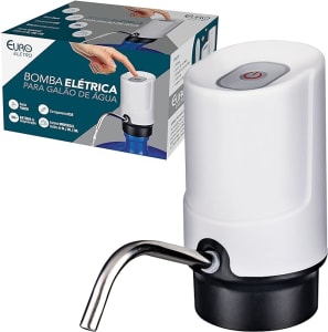 Bomba Elétrica Plus para Galão de Água, recarregável USB, Branca, BMB0679, Euro Home