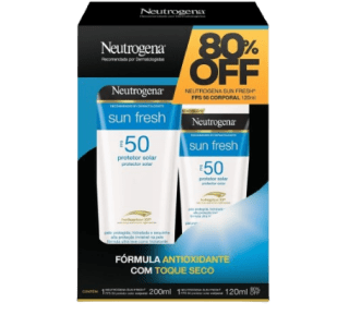 Kit Protetor Solar Neutrogena Sun Fresh Body FPS 50 200ML + Sun Fresh Body FPS 50 120ML