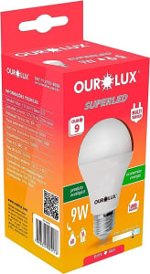 Lampada LED Bulbo OUROLUX Branca 9W Bivolt Base E27