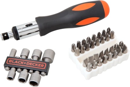 BLACK+DECKER Jogo para Parafusar com Chave Catraca de 40 Peças A7062XJ