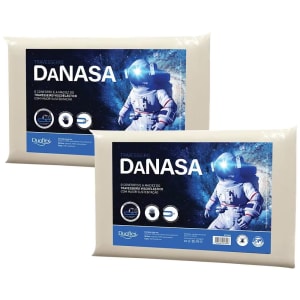 2 Unidades — Travesseiro Duoflex Nasa Poliuretano Malha Em Poliéster 36 X 56 Cm – Bege