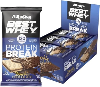 Best Whey Protein Break - 12 unidades 25g Double Chocolate, Athletica Nutrition