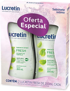  2 Unidades Kit Sabonete Líquido Íntimo Lucretin Fresh 200ml 