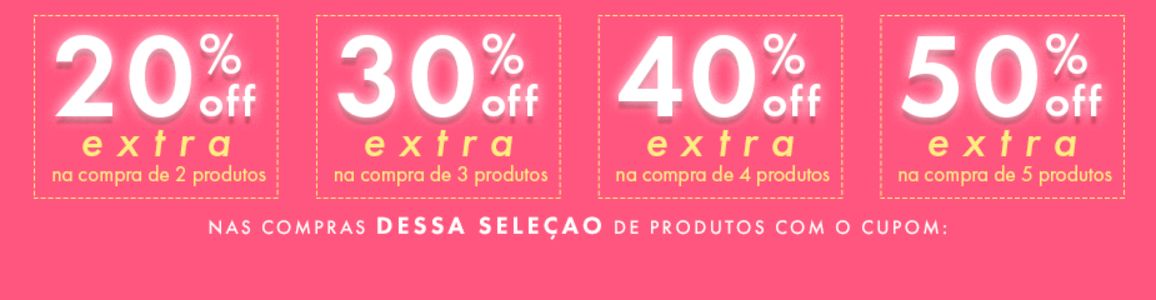 Desconto progressivo, ganhe até 50%OFF extra!