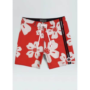 Bermuda Osklen Surf Maxi Flower Masculina - Branco+Vermelho