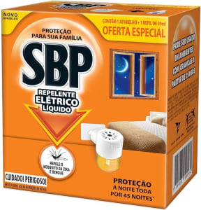 2 Unidades SBP Repelente Elétrico Líquido 45 Noites Novo Aparelho + Refil