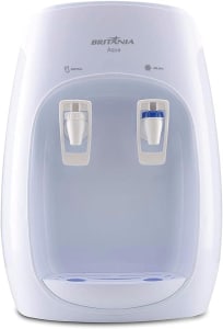 Bebedouro de Água Britânia Aqua BBE04BGF, Comporta Galão de 10 e 20 Litros, 2 Torneiras, Bivolt (Branco)   