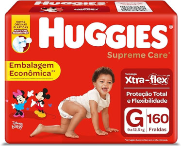 HUGGIES Fralda Supreme Care G - 160 fraldas, Cor: Vermelho