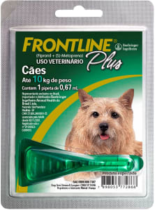  Antipulgas e Carrapatos Frontline Plus para Cães de até 10kg 