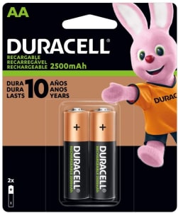 Pilha Recarregável AA Pequena Duracell - 2 Unidades