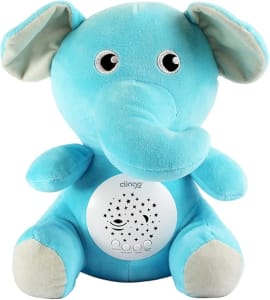 Clingo Pelucia Elefante Musical E Luz Azul