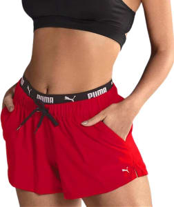 Short Puma Board Feminino Adulto, Com Bolso e Cordão Ajustável , Secagem Rápida, Tamanho P (Vermelho)