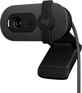 Webcam Full HD Logitech Brio 100 com Microfone Integrado, Proteção de Privacidade, Correção Automática de Luz e Conexão USB-C - Grafite