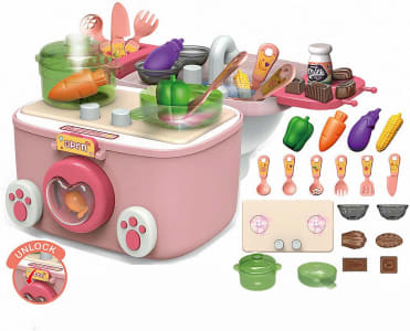 Brinquedos de Cozinha Brincadeira de Fingir Que Está Cozinhando Infantil Com Mochila