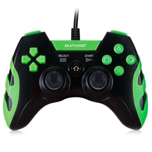 Controle Gamer Multi Com Fio, PS3, PC, Preto e Verde - JS091 - Controle para PC - Magazine Ofertaesperta