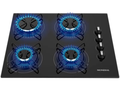 Cooktop 4 Bocas Mondial a Gás GLP Preto - CTG-01 - Cooktop 4 Bocas - Magazine {{route.pmdStoreName}}