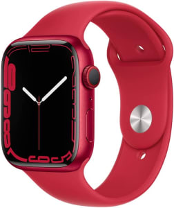 Apple Watch Series 7 (GPS + Cellular), Caixa em alumínio PRODUCT(RED) de 45 mm com Pulseira esportiva PRODUCT(RED)