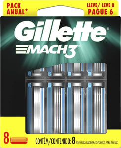Carga para Aparelho de Barbear Gillette Mach3 - 8 unidades