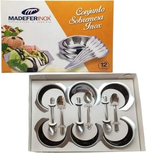 Madefer Inox Conjunto para Sobremesa 12 Peças