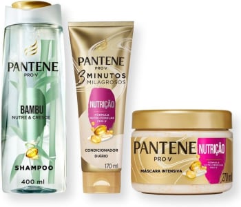 Kit Nutrição Pantene com Shampoo 400ml + Condicionador 170ml + Máscara Capilar Intensiva Nutrição 270ml