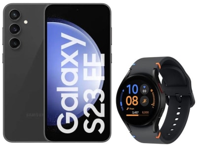 Samsung Galaxy S23 FE 5G 128GB Preto + Smartwatch - Watch FE 40mm Preto 16GB Bluetooth