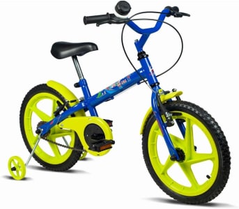 Bicicleta Infantil Verden Rock - Aro 16 Com Rodinhas E Buzina (Azul/Verde)