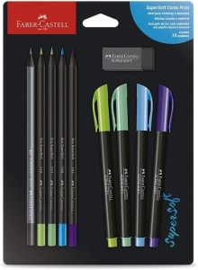 Kit SuperSoft Cores Frias, Faber-Castell, 10 peças, 1 Cartela - KIT/SSCFRIAS