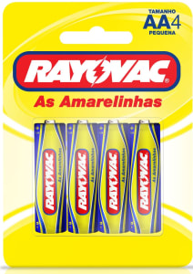 Pilha, Rayovac, Pilha Zinco ou Comum As Amarelinhas 10842, Amarelo, AA, Pequena, pacote de