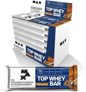 Max Titanium Top Whey Bar 12 Unidades De 41G (Doce De Leite)