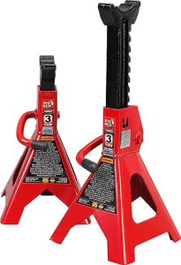 BIG RED T43202 Torin Steel Jack Stands: 3 toneladas (2,7 kg) capacidade, vermelho, 2 unidades (pacote de 1)