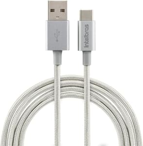 Cabo USB-C em nylon 1,5 m EUAC 15NB Branco Intelbras