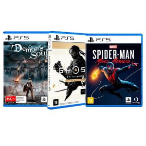 Kit Jogos Ps5 Ghost OF Tsushima Versão do Diretor Ps5, Jogo Demon´s Soul´s Ps5, Jogo Marvel´s Spider-Man: Miles Morales Ps5